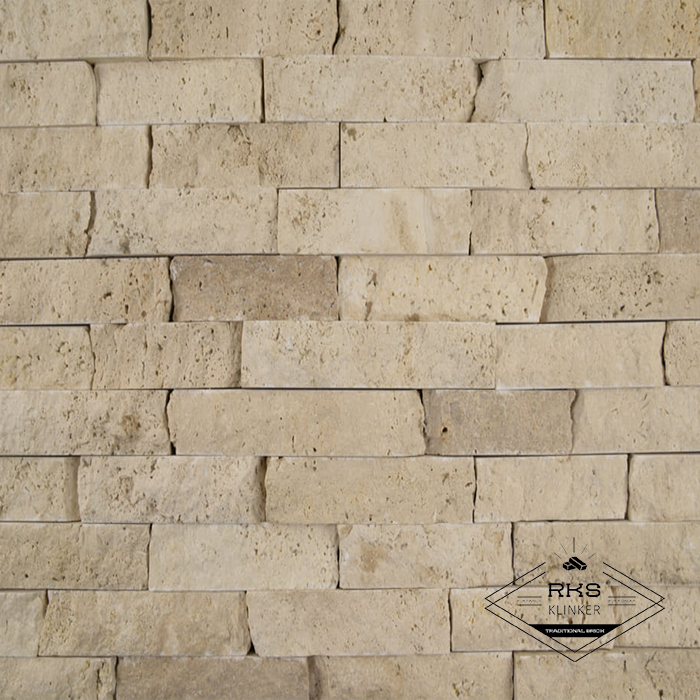 Фасадный камень Полоса - Травертин Бежевый Classic Light в Краснодаре